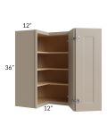 Tuscan Oyster 24x36 Square Corner Wall Cabinet