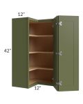 Midtown Hunter Green Shaker 24x42 Square Corner Wall Cabinet