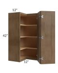 Midtown Mocha Shaker 24x42 Square Corner Wall Cabinet