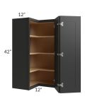 Midtown Black Shaker 24x42 Square Corner Wall Cabinet