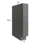 Stone Grey 6" Base Spice Drawer Cabinet