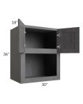 Stone Grey 30x36 Microwave Cabinet
