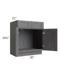 Stone Grey 30" Vanity Sink Base Cabinet