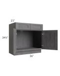 Stone Grey 36" Vanity Sink Base Cabinet