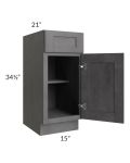 Stone Grey 15" Vanity Base Cabinet