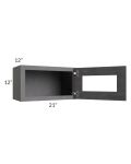Stone Grey 21x12 Decorative Wall Cabinet with Plain Glass