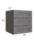 Stone Grey 18x18 3-Drawer Wall Cabinet