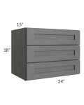 Stone Grey 18x24 3-Drawer Wall Cabinet