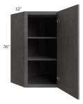 Stone Grey 24x36 Diagonal Corner Wall Cabinet