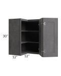 Stone Grey 24x30 Easy Reach Corner Wall Cabinet