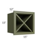 Midtown Hunter Green Shaker 15x15 Wine Rack Cabinet