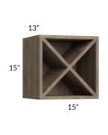 Milan Pecan 15x15 Wine Rack Cabinet