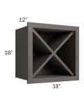 Midtown Dark Grey Shaker 18x18 Wine Rack Cabinet