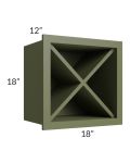 Midtown Hunter Green Shaker 18x18 Wine Rack Cabinet