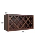 Farmhouse Walnut Shaker 30x15 Wine Rack Cabinet - Out of stock through mid April