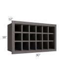 Midtown Dark Grey Shaker 30x18 Wine Rack Cabinet