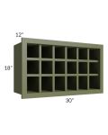 Midtown Hunter Green Shaker 30x18 Wine Rack Cabinet