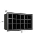Midtown Black Shaker 30x18 Wine Rack Cabinet