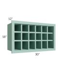 Midtown Sage Green Shaker 30x18 Wine Rack Cabinet