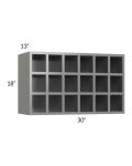 Milan Grey Gloss 30x18 Wine Rack Cabinet
