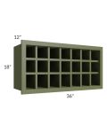 Midtown Hunter Green Shaker 36x18 Wine Rack Cabinet