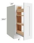 Frosted White Shaker 9" Spice Rack Base Cabinet