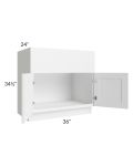 Frosted White Shaker 36" Farm Sink Base