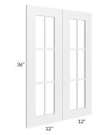 Frosted White Shaker 24x36 Mullion Glass Door 
