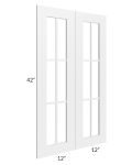 Frosted White Shaker 24x42 Mullion Glass Door