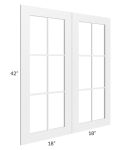 Frosted White Shaker 36x42 Mullion Glass Door