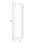 Frosted White Shaker 24x42 Corner Glass Door