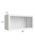 Frosted White Shaker 30x15 Plate Rack