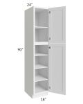 Frosted White Shaker 18x90 Utility Cabinet