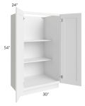 Frosted White Shaker 30x54 Split Pantry Base Cabinet