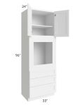 Frosted White Shaker 33x96 Universal Oven Cabinet