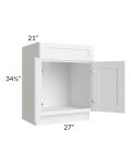 Frosted White Shaker 27" Vanity Sink Base Cabinet