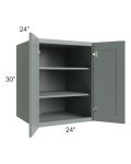 Woodland Green Shaker 24" 2-Drawer Base Cabinet