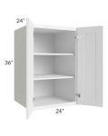 Frosted White Shaker 24x36x24 Split Pantry Wall Cabinet