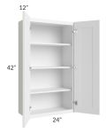 Frosted White Shaker 24x42 Wall Cabinet