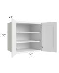Frosted White Shaker 30x30x24 Split Pantry Wall Cabinet