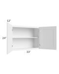 Frosted White Shaker 33x24" Wall Cabinet