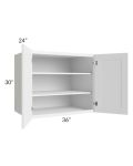 Frosted White Shaker 36x30x24 Split Pantry Wall Cabinet