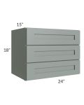 Woodland Green Shaker 24" 2-Drawer Base Cabinet
