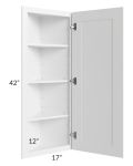 Frosted White Shaker 12x42 Wall End Angle Cabinet