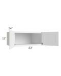 Frosted White Shaker 33x15x24 Refrigerator Wall Cabinet 
