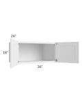 Frosted White Shaker 36x18x24 Refrigerator Wall Cabinet
