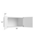 Frosted White Shaker 36x21x24 Refrigerator Wall Cabinet