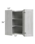 Heather Grey Shaker 24x36 Wall Corner Unit