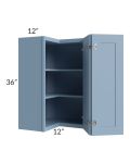 Sky Blue Shaker 24x36 Wall Corner Unit